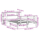 vidaXL tömör fenyőfa könyvespolcos ágy matrac nélkül 150 x 200 cm
