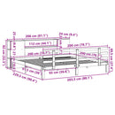 vidaXL tömör fenyőfa könyvespolcos ágy matrac nélkül 200 x 200 cm