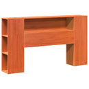 vidaXL barna tömör fenyőfa könyvespolcos ágy matrac nélkül 120 x 190cm