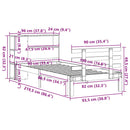 vidaXL tömör fenyőfa könyvespolcos ágy matrac nélkül 90 x 190 cm