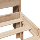 vidaXL tömör fenyőfa könyvespolcos ágy matrac nélkül 90 x 200 cm