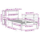 vidaXL tömör fenyőfa könyvespolcos ágy matrac nélkül 100 x 200 cm
