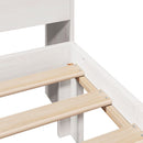 vidaXL fehér tömör fenyőfa könyvespolcos ágy matrac nélkül 100x200 cm