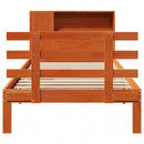 vidaXL barna tömör fenyőfa könyvespolcos ágy matrac nélkül 75 x 190 cm