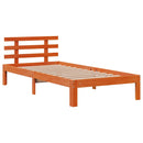 vidaXL barna tömör fenyőfa könyvespolcos ágy matrac nélkül 100 x 200cm