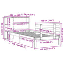 vidaXL barna tömör fenyőfa könyvespolcos ágy matrac nélkül 100 x 200cm