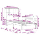 vidaXL tömör fenyőfa könyvespolcos ágy matrac nélkül 90 x 190 cm