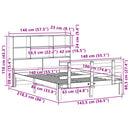 vidaXL tömör fenyőfa könyvespolcos ágy matrac nélkül 140 x 190 cm
