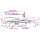 vidaXL tömör fenyőfa könyvespolcos ágy matrac nélkül 180 x 200 cm