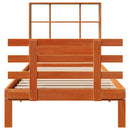 vidaXL barna tömör fenyőfa könyvespolcos ágy matrac nélkül 75 x 190 cm