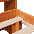 vidaXL barna tömör fenyőfa könyvespolcos ágy matrac nélkül 120 x 190cm