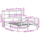 vidaXL barna tömör fenyőfa könyvespolcos ágy matrac nélkül 140 x 190cm