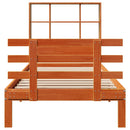 vidaXL barna tömör fenyőfa könyvespolcos ágy matrac nélkül 100 x 200cm