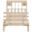 vidaXL tömör fenyőfa könyvespolcos ágy matrac nélkül 90 x 190 cm