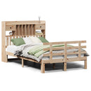 vidaXL tömör fenyőfa könyvespolcos ágy matrac nélkül 135 x 190 cm