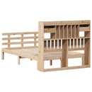 vidaXL tömör fenyőfa könyvespolcos ágy matrac nélkül 135 x 190 cm