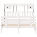 vidaXL fehér tömör fenyőfa könyvespolcos ágy matrac nélkül 140x190 cm