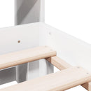 vidaXL fehér tömör fenyőfa könyvespolcos ágy matrac nélkül 140x190 cm