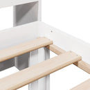 vidaXL fehér tömör fenyőfa könyvespolcos ágy matrac nélkül 90 x 200 cm