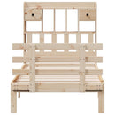 vidaXL tömör fenyőfa könyvespolcos ágy matrac nélkül 100 x 200 cm