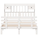 vidaXL fehér tömör fenyőfa könyvespolcos ágy matrac nélkül 160x200 cm