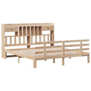 vidaXL tömör fenyőfa könyvespolcos ágy matrac nélkül 180 x 200 cm