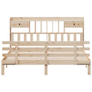 vidaXL tömör fenyőfa könyvespolcos ágy matrac nélkül 180 x 200 cm