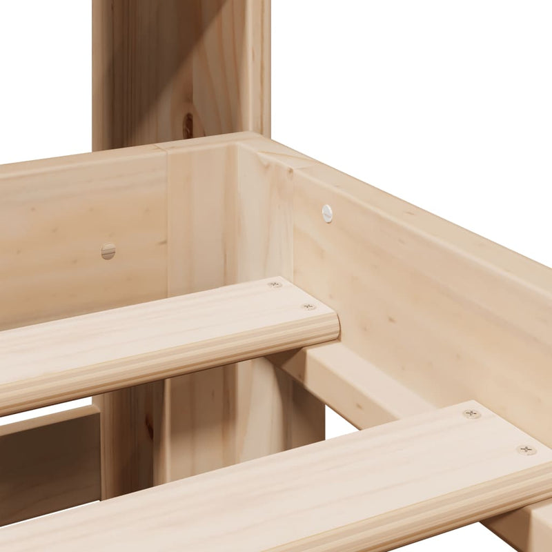 vidaXL tömör fenyőfa könyvespolcos ágy matrac nélkül 180 x 200 cm