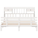 vidaXL fehér tömör fenyőfa könyvespolcos ágy matrac nélkül 180x200 cm