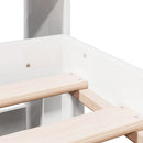 vidaXL fehér tömör fenyőfa könyvespolcos ágy matrac nélkül 180x200 cm