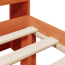 vidaXL barna tömör fenyőfa könyvespolcos ágy matrac nélkül 100 x 200cm