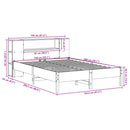 vidaXL barna tömör fenyőfa könyvespolcos ágy matrac nélkül 150 x 200cm