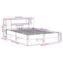 vidaXL barna tömör fenyőfa könyvespolcos ágy matrac nélkül 140 x 200cm