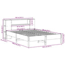vidaXL barna tömör fenyőfa könyvespolcos ágy matrac nélkül 140 x 190cm