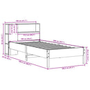 vidaXL barna tömör fenyőfa könyvespolcos ágy matrac nélkül 100 x 200cm