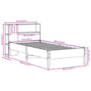 vidaXL tömör fenyőfa könyvespolcos ágy matrac nélkül 75 x 190 cm
