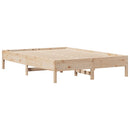 vidaXL tömör fenyőfa könyvespolcos ágy matrac nélkül 150 x 200 cm