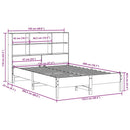 vidaXL barna tömör fenyőfa könyvespolcos ágy matrac nélkül 120 x 200cm