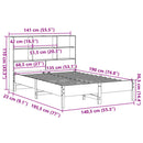 vidaXL barna tömör fenyőfa könyvespolcos ágy matrac nélkül 135 x 190cm