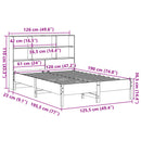 vidaXL barna tömör fenyőfa könyvespolcos ágy matrac nélkül 120 x 190cm