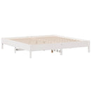vidaXL fehér tömör fenyőfa könyvespolcos ágy matrac nélkül 180x200 cm