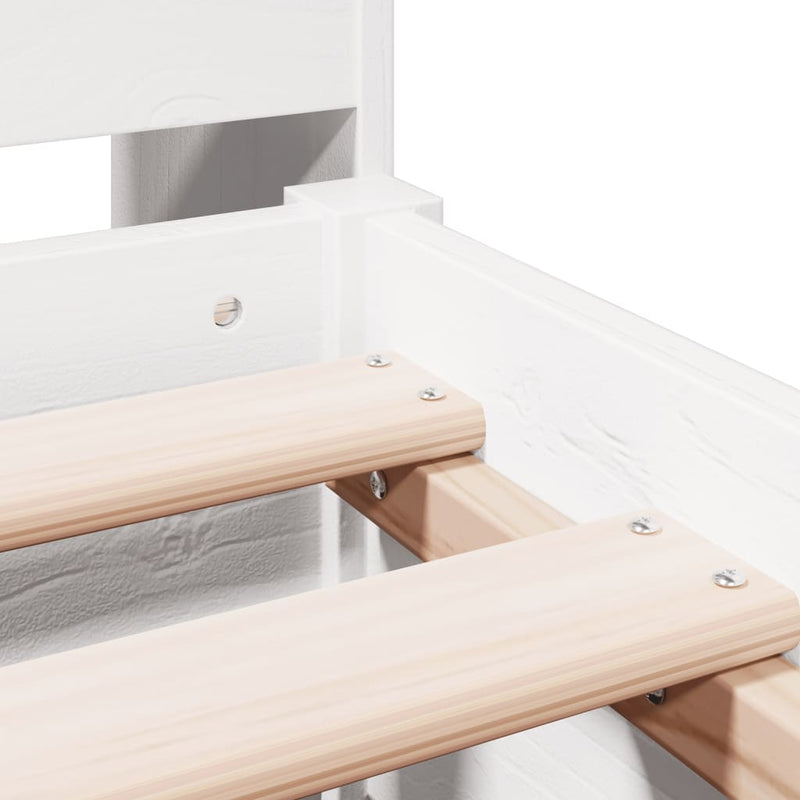 vidaXL fehér tömör fenyőfa könyvespolcos ágy matrac nélkül 180x200 cm