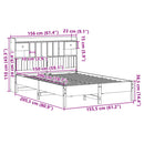 vidaXL barna tömör fenyőfa könyvespolcos ágy matrac nélkül 150 x 200cm
