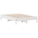 vidaXL fehér tömör fenyőfa könyvespolcos ágy matrac nélkül 140x200 cm