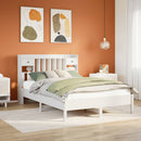 vidaXL fehér tömör fenyőfa könyvespolcos ágy matrac nélkül 140x200 cm