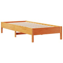 vidaXL barna tömör fenyőfa könyvespolcos ágy matrac nélkül 100 x 200cm