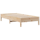 vidaXL tömör fenyőfa könyvespolcos ágy matrac nélkül 90 x 200 cm