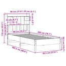 vidaXL tömör fenyőfa könyvespolcos ágy matrac nélkül 90 x 200 cm