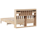 vidaXL tömör fenyőfa könyvespolcos ágy matrac nélkül 140 x 190 cm