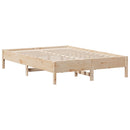 vidaXL tömör fenyőfa könyvespolcos ágy matrac nélkül 140 x 190 cm